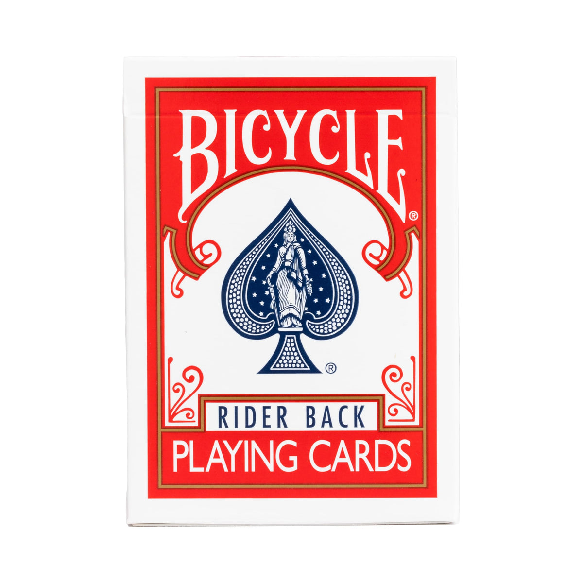 Bicycle All Red Poker Size 12 Pack card back red highlights for quick recognition and handling.