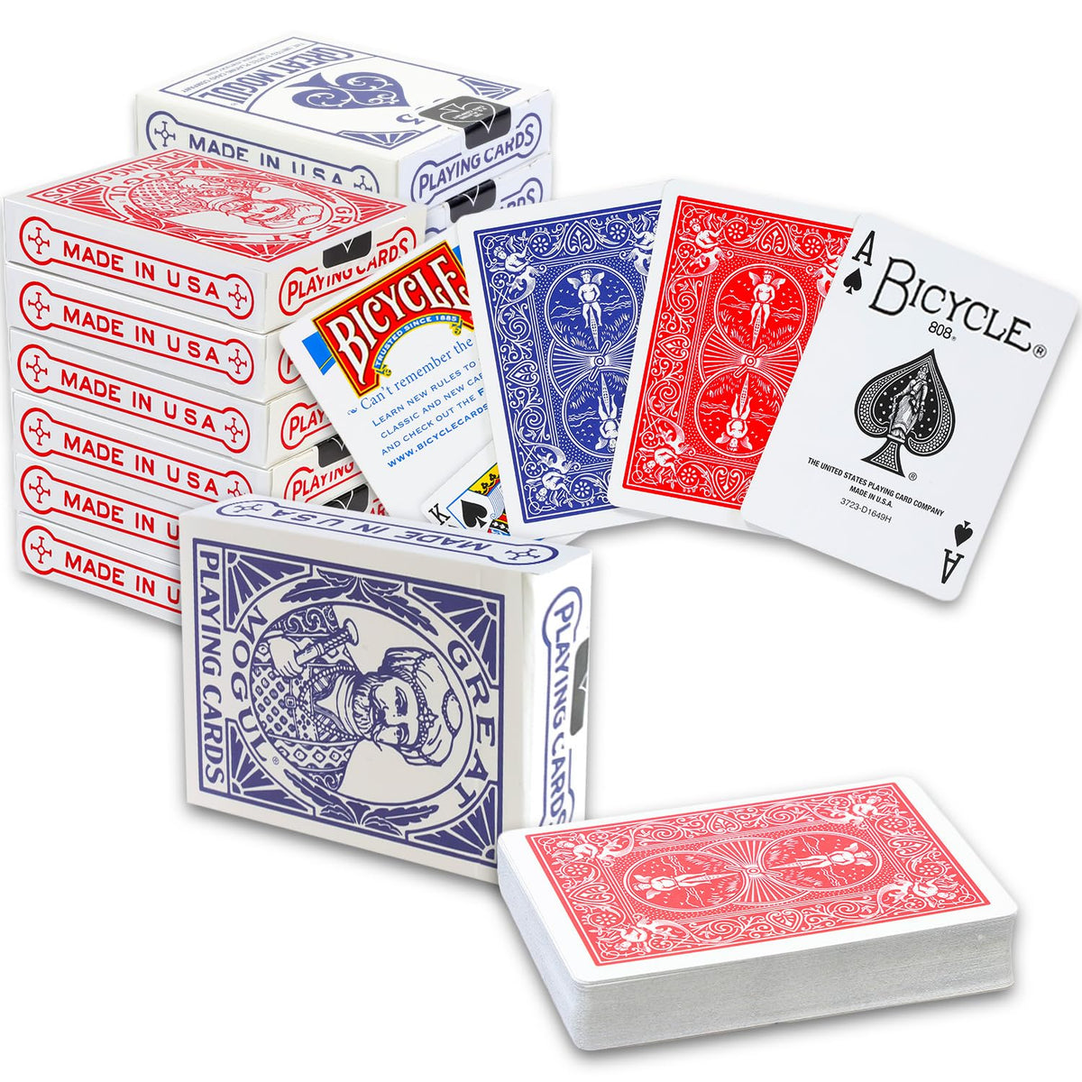 Bicycle Great Mogul Rider Back decks bulk pack for game nights and collecting.