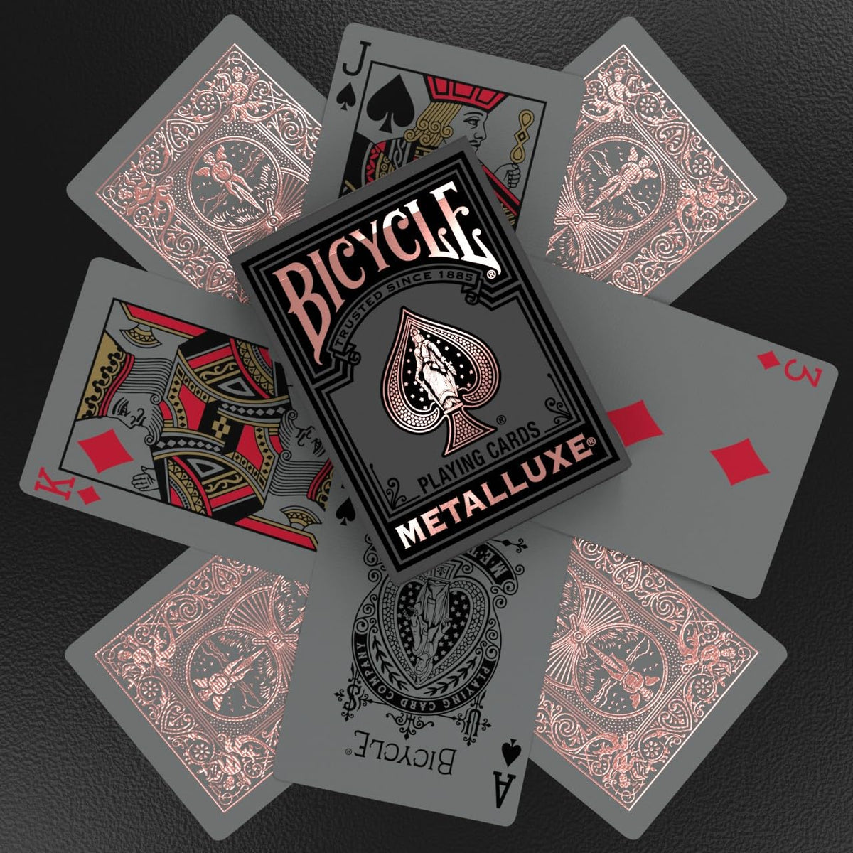 Bicycle Metalluxe USA-made cardstock emphasizing durable everyday use.