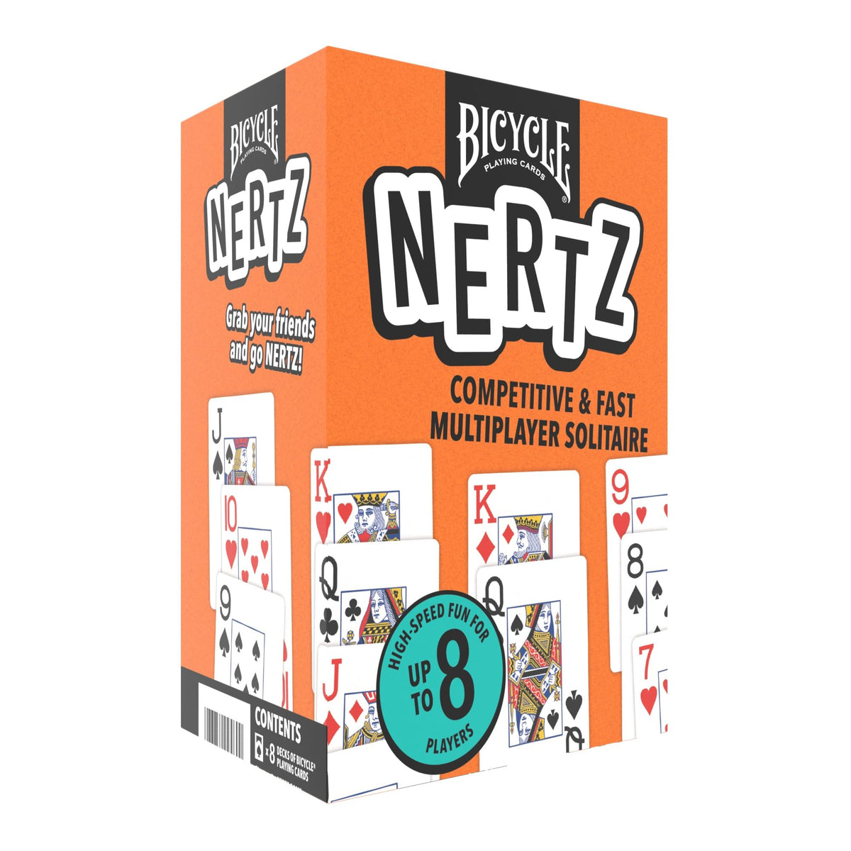 Bicycle Nertz card stock designed for lasting use across rounds.