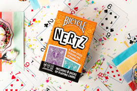 Bicycle Nertz card game ideal for family game nights with kids and adults.