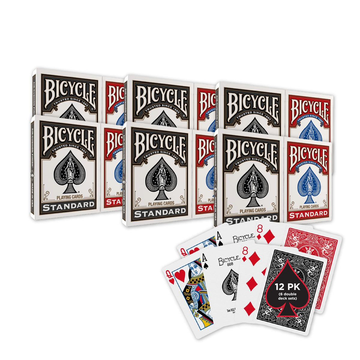 Bicycle Rider Back playing cards red deck for classic poker night and reliable shuffles.