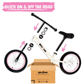 Bicystar footrests on balance bike for stable cruising