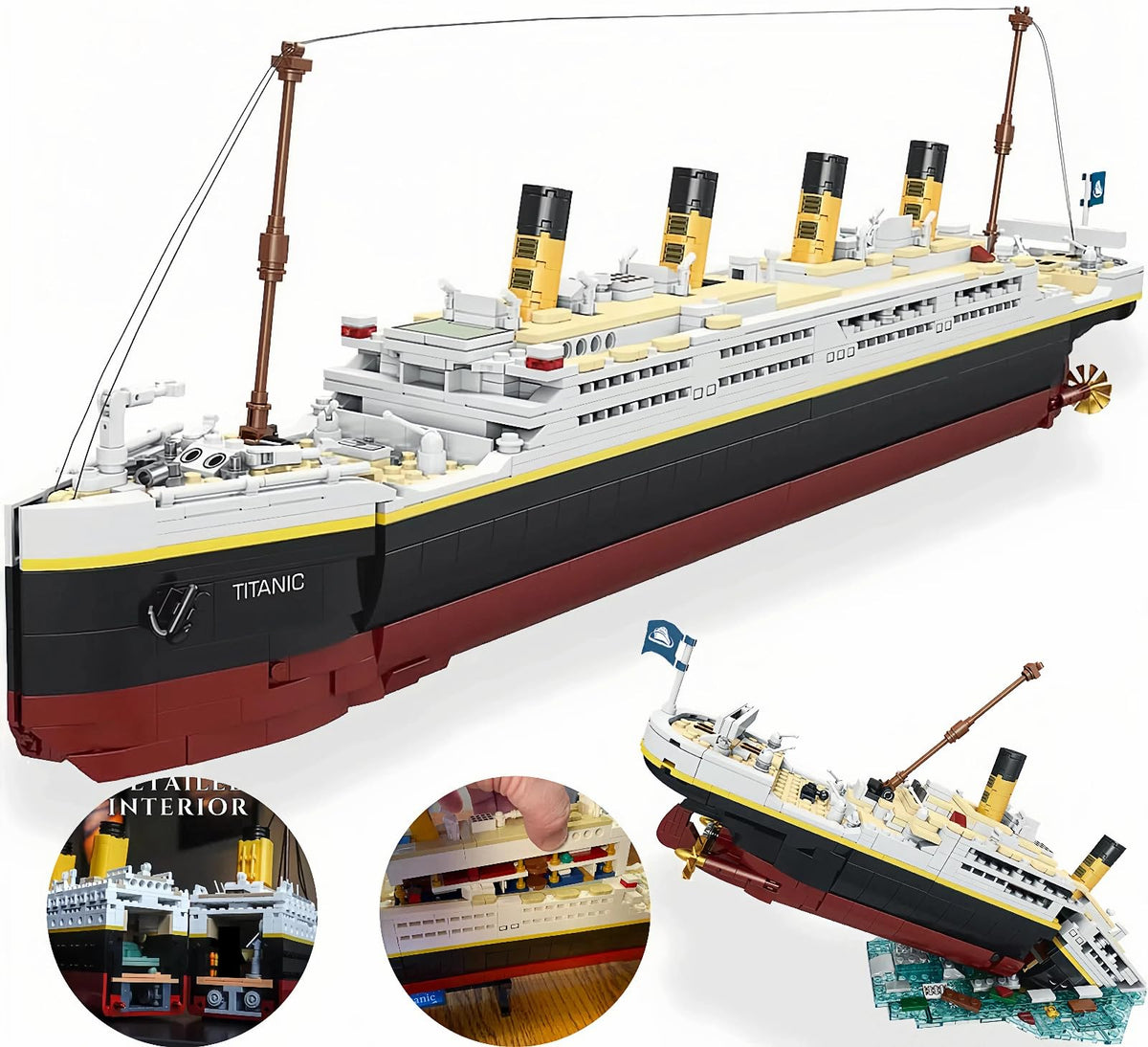 BIDIUTOY Titanic kit bow and deck detail for immersive learning and display.