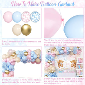 BIENAN 68-count 10-inch balloons in pink blue nude gold