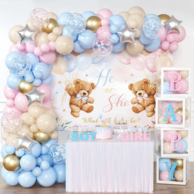 BIENAN bear gender reveal backdrop for photo-worthy moments
