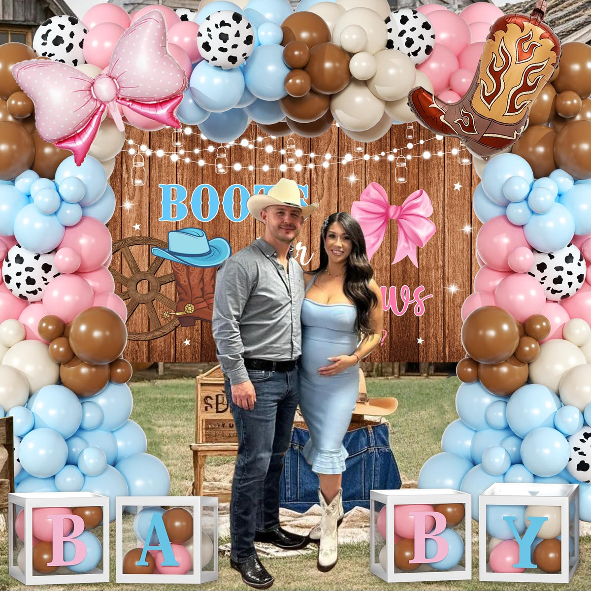 BIENAN cowgirl boot foil balloon festive western accent.