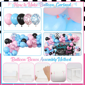BIENAN gender reveal balloon arch setup for quick wow factor.
