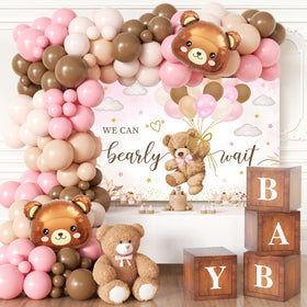 BIENAN pink bear arch kit creates a focal point for baby showers and photos