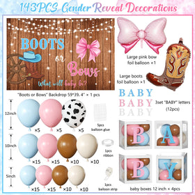 BIENAN pink-blue balloon arch kit creates a dramatic gender reveal centerpiece.