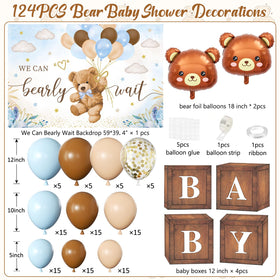 BIENAN We Can Bearly Wait backdrop for memorable boy shower photos