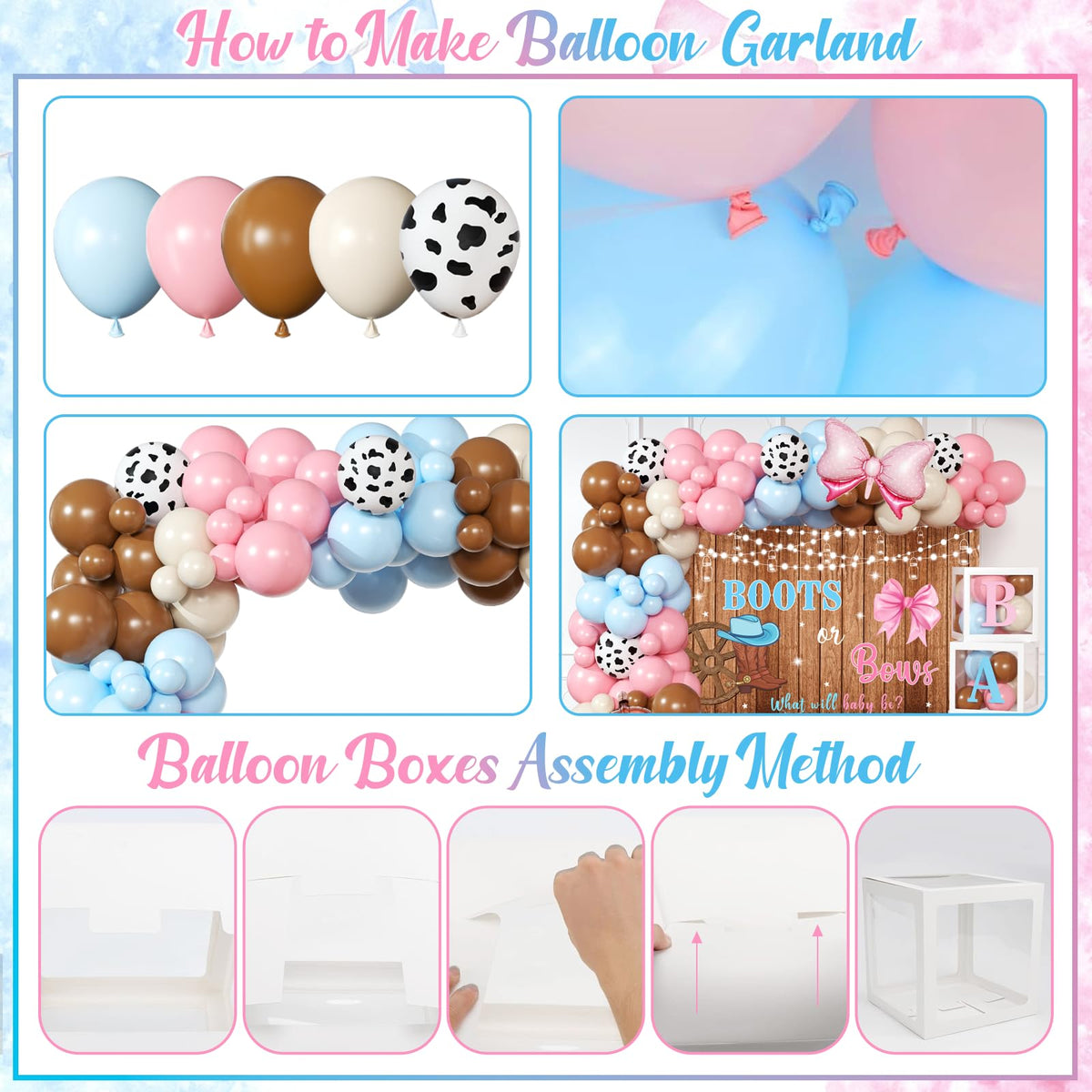 BIENAN western gender reveal decor versatile for photos and parties.
