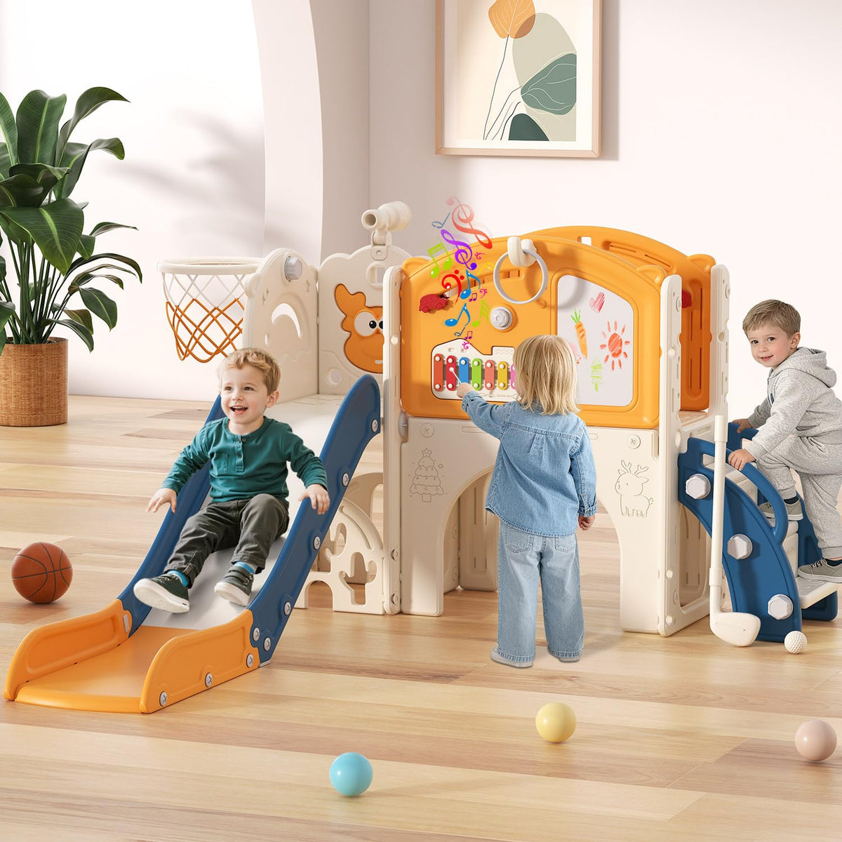 BIERUM 13-in-1 toddler slide overview, durable safety-focused design.