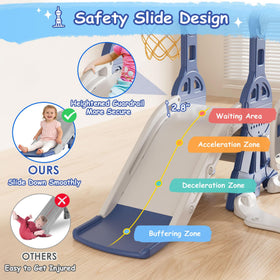 BIERUM 4-in-1 toddler slide and swing set indoor outdoor use for versatile play spaces.