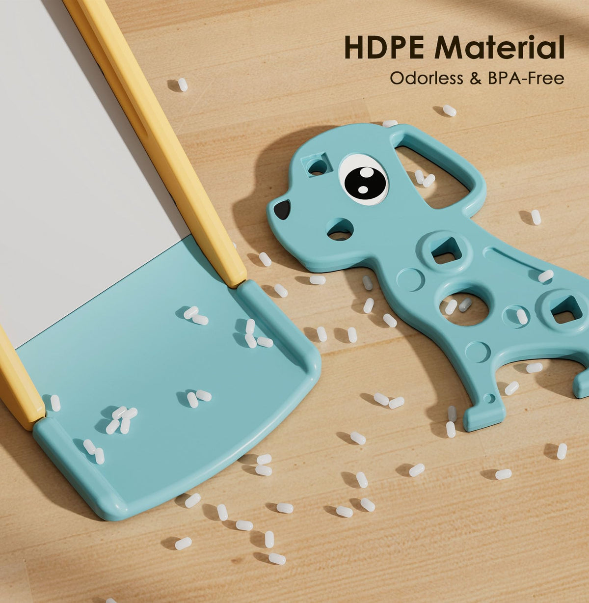 BIERUM 4-in-1 toddler slide compact dimensions emphasize space-saving setup
