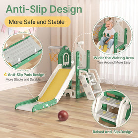 BIERUM 6-in-1 toddler slide with hoop image highlights active play
