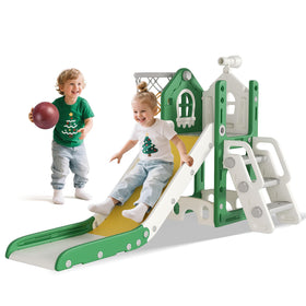 BIERUM 6-in-1 toddler slide L-shape assembly view shows durable construction