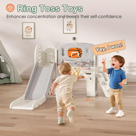 BIERUM 9-in-1 toddler slide ring toss encourages sharing and taking turns.