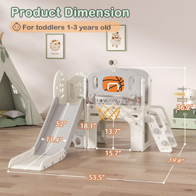 BIERUM 9-in-1 toddler slide durable base keeps stability during use.