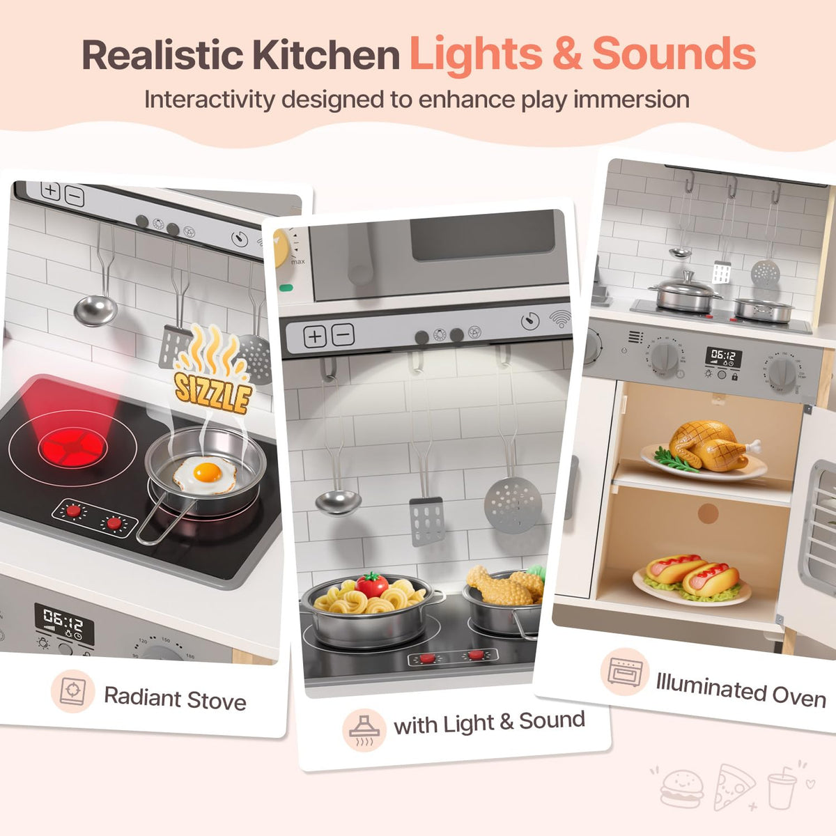 BIERUM Play Kitchen height-adjustment supports growing kids for safe, collaborative play