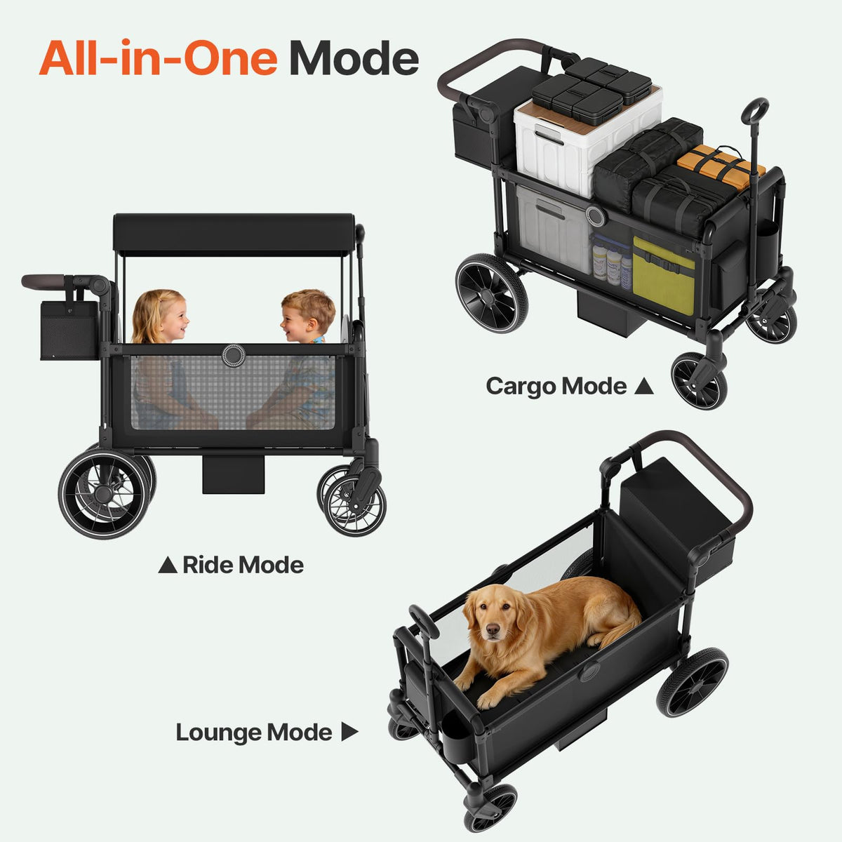 BIERUM all-terrain wheels provide smooth rides on grass and sand.