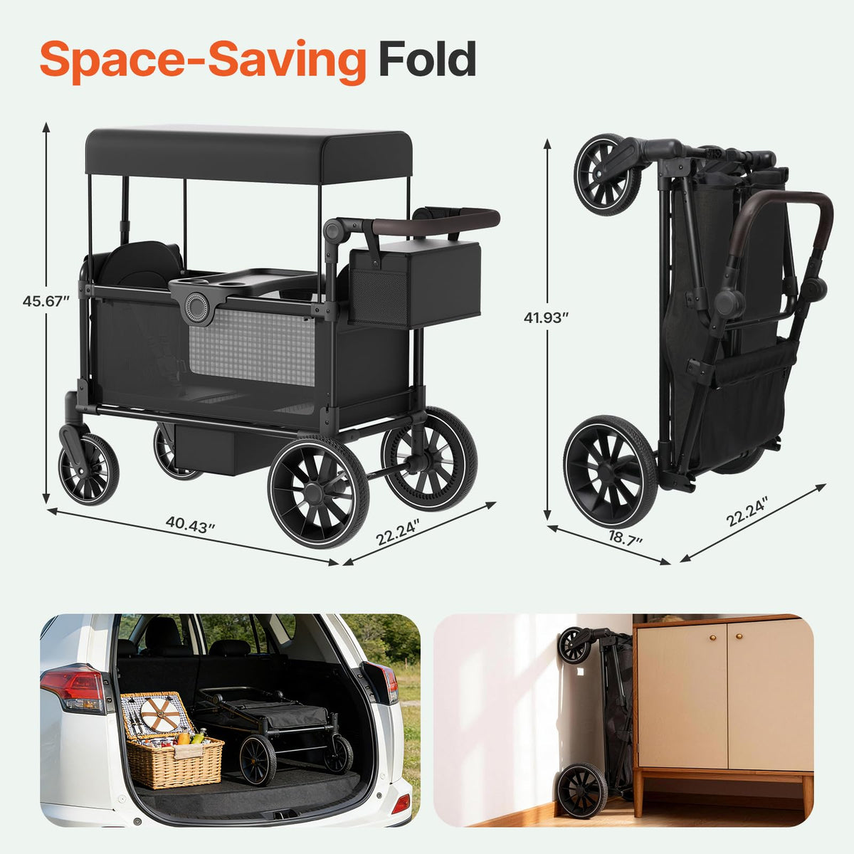 BIERUM collapsible design folds compactly for storage and transport.