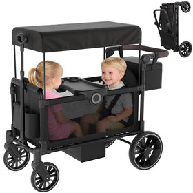 BIERUM side-entry stroller wagon enables easy toddler entry and exit.