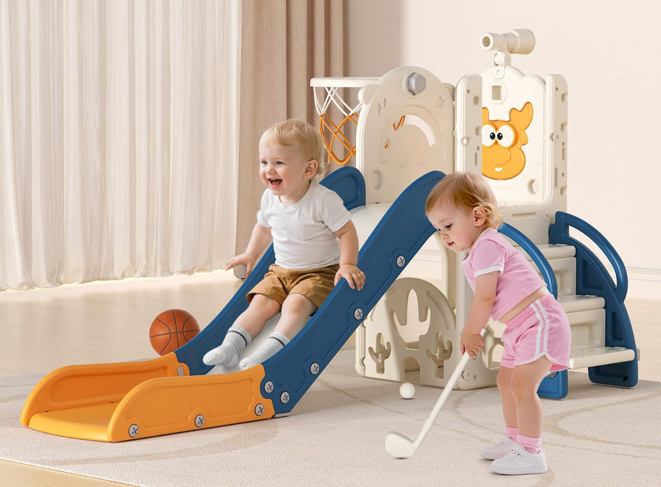 BIERUM Toddler Slide 6in1 for versatile indoor-outdoor play in small spaces.