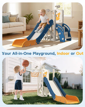 BIERUM toddler slide basketball hoop promotes active play and coordination.