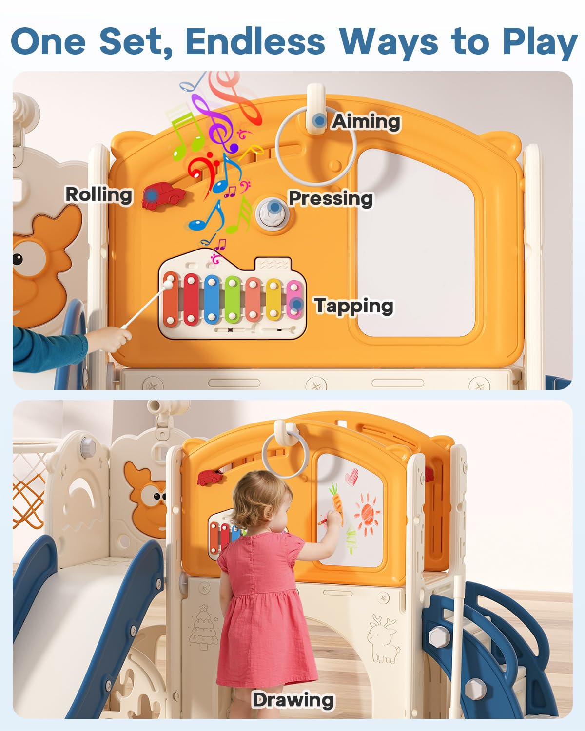 BIERUM toddler slide golf game encourages motor skills during fun.
