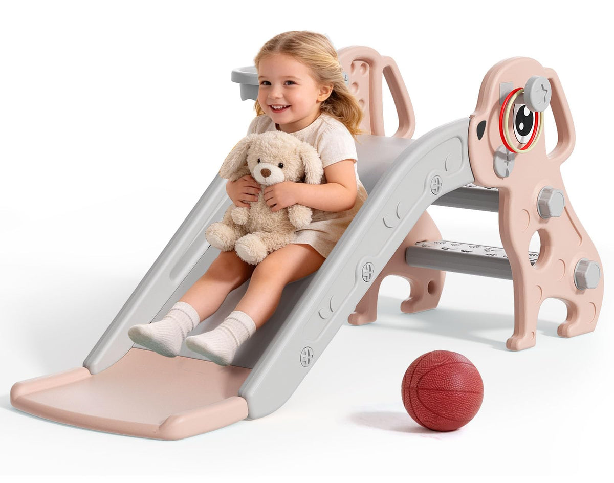 BIERUM puppy-design toddler slide for ages 1-3 encouraging imaginative play.