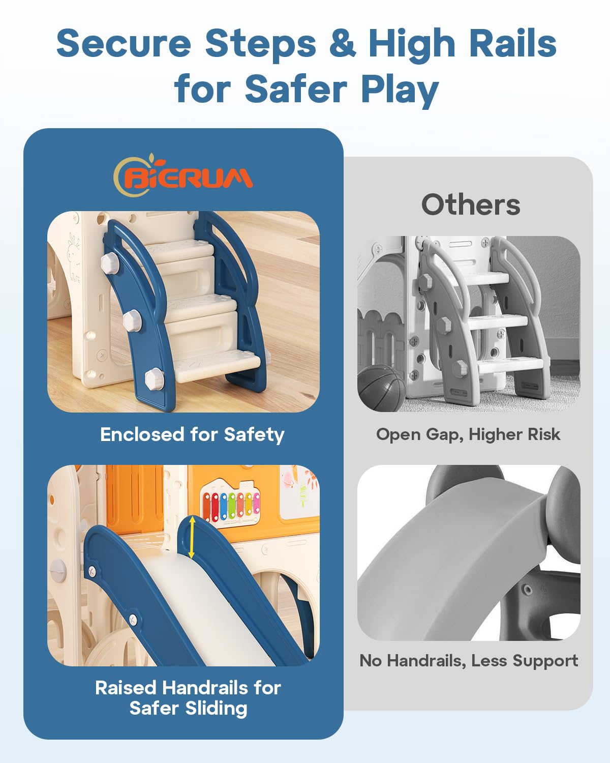 BIERUM climbing ladder and tunnel provide safe exploration.