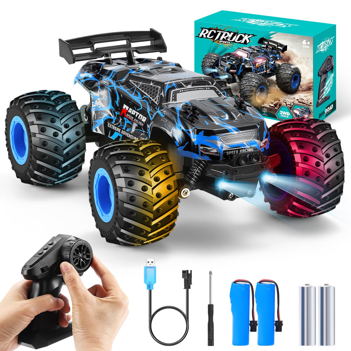 BIFYTON 1:18 RC car with LED headlights for night fun and visibility