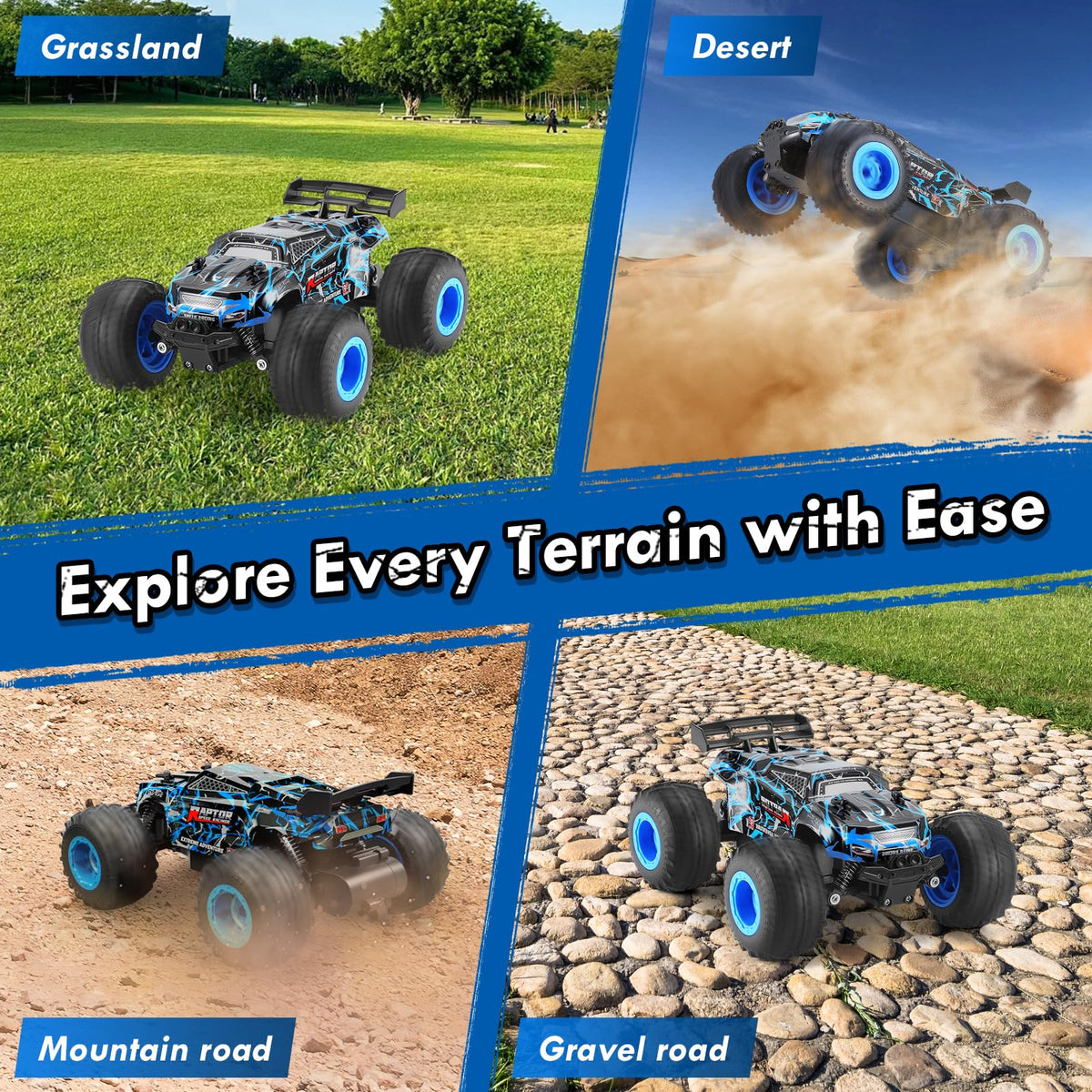 BIFYTON RC car with independent shock absorbers for smoother rides