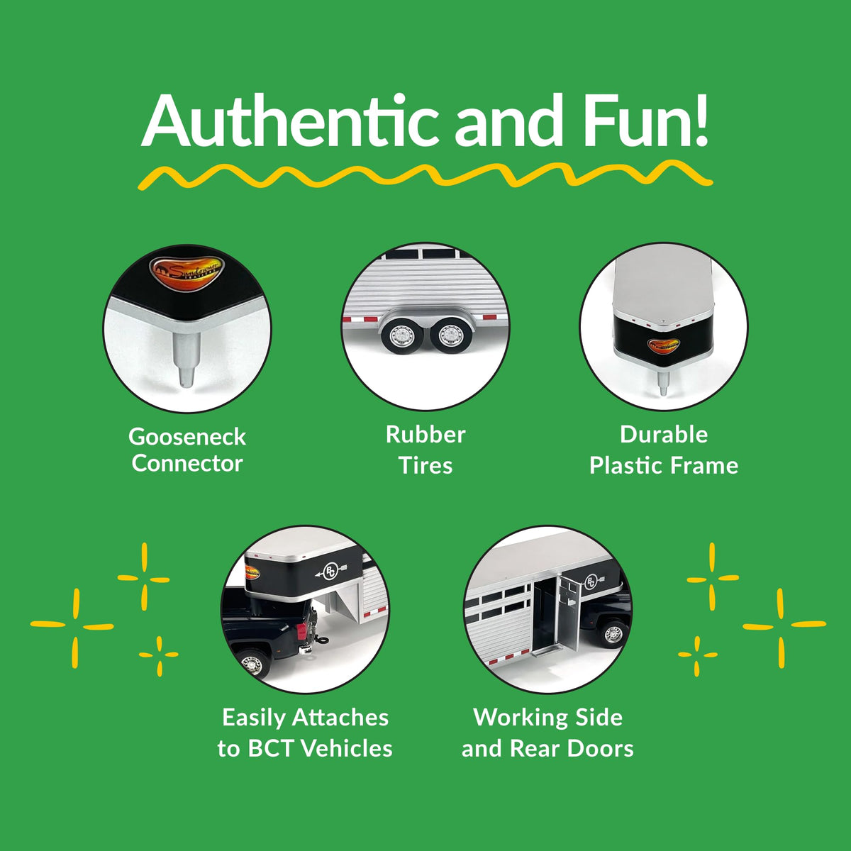 Big Country Toys Sundowner trailer rear door open for loading freight
