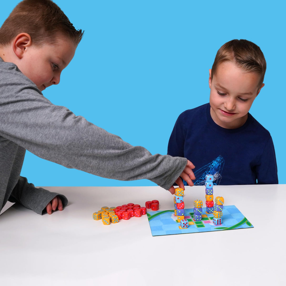 Family game night with Stack-a-Pillars delivering fast rounds