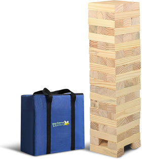 Big Game Hunters garden tumble tower blocks ready for backyard fun and family play.