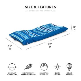 Big Joe Kona double-sided blue mesh offers quick-dry comfort.