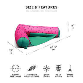 Big Joe Noodle Sling armrests help you stay balanced while floating.
