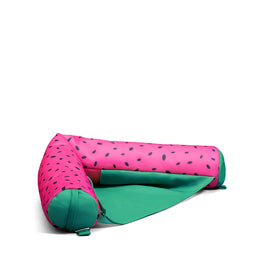 Big Joe Noodle Sling with built-in seat provides comfortable pool lounging.