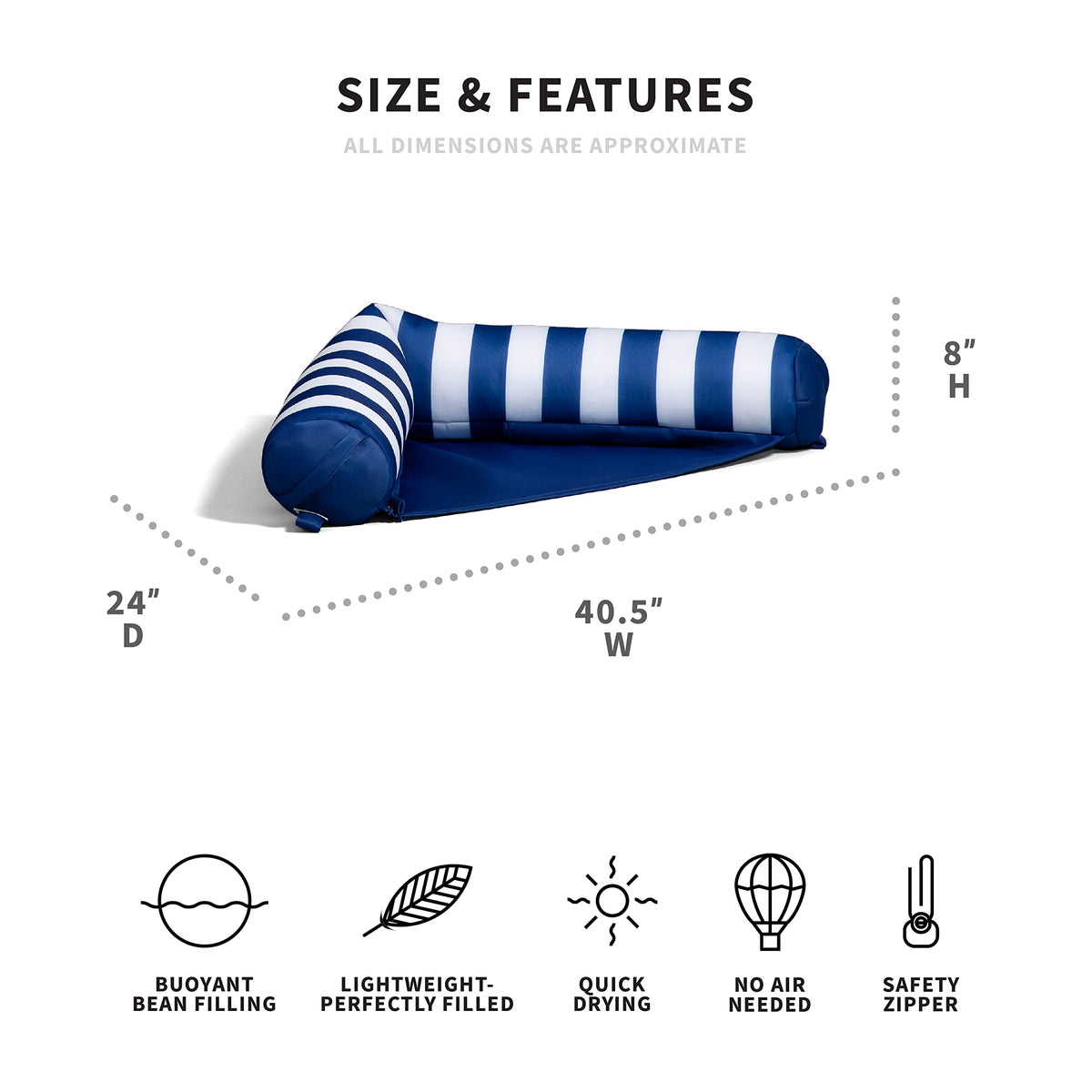 Big Joe Noodle Sling double-sided mesh for quick-dry and breathability.