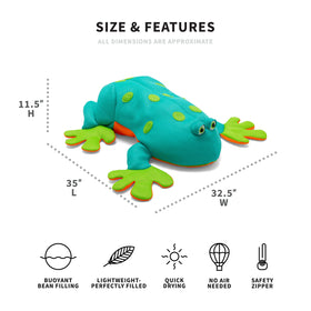Big Joe Pool Petz large frog mesh fabric shown for quick-dry benefits