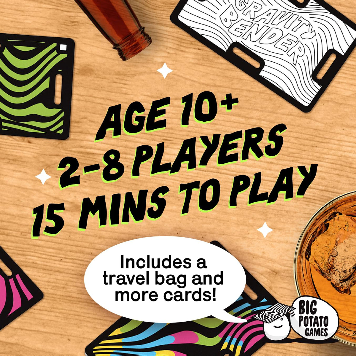 Big Potato Cards vs Gravity Pro family friendly game for 2-8 players.