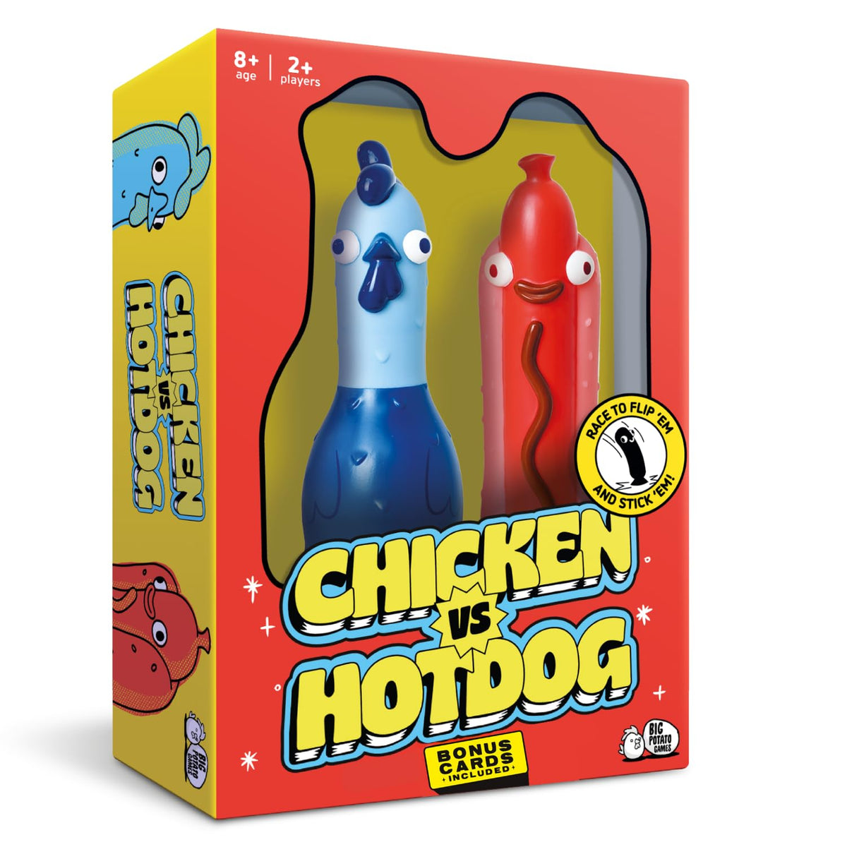 Big Potato Chicken vs Hotdog box front ready for a party night.