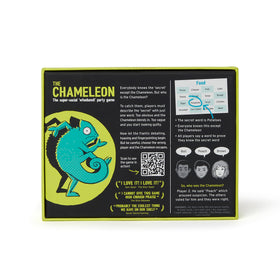 Compact setup and game pieces from The Chameleon, ready for quick play.