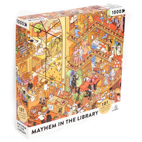 Big Potato Mayhem in The Library puzzle cover for adults