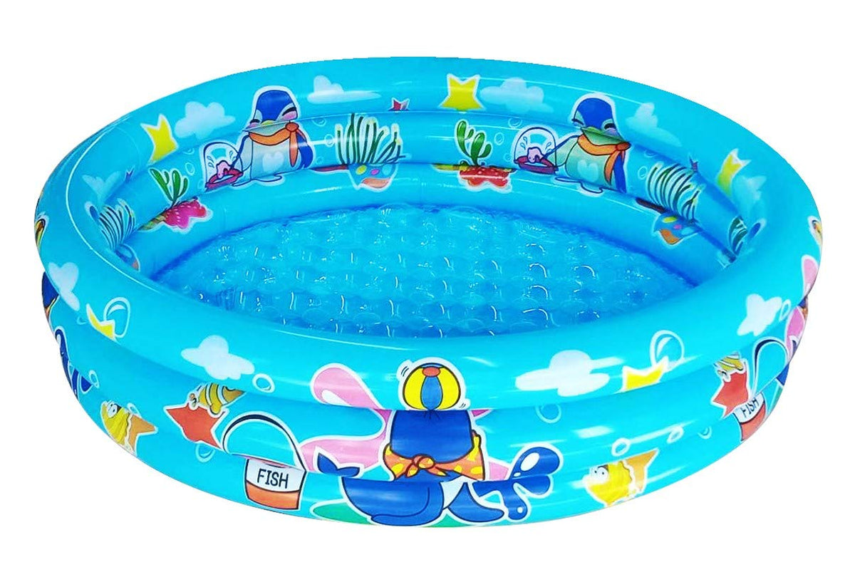 Big Summer 3 Rings Kiddie Pool drain-hole feature facilitates quick water release