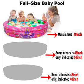 Big Summer 3 Rings Kiddie Pool pink baby bath mode for gentle rinses