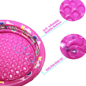 Big Summer 3 Rings Kiddie Pool pink inflated ball pit setup for toddlers