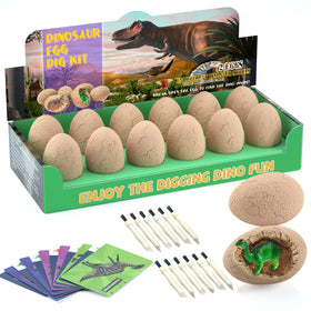 Bigear Easter dinosaur eggs excavation kit with colorful eggs and tools for hands-on discovery.